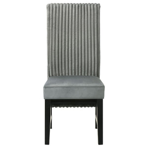 English Elm Dempsey Corduroy and Velvet Upholstered Dining Chairs with Tall Back Set of 2 Grey B062P440300