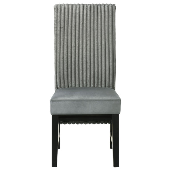 English Elm Dempsey Corduroy and Velvet Upholstered Dining Chairs with Tall Back Set of 2 Grey B062P440300