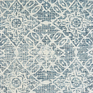 Homeroots 5' Geometric Blue Wool Hand-tufted Area Rug – Stylish Rectangular Design For Modern Home Decor 10' X 13' Wool 576312