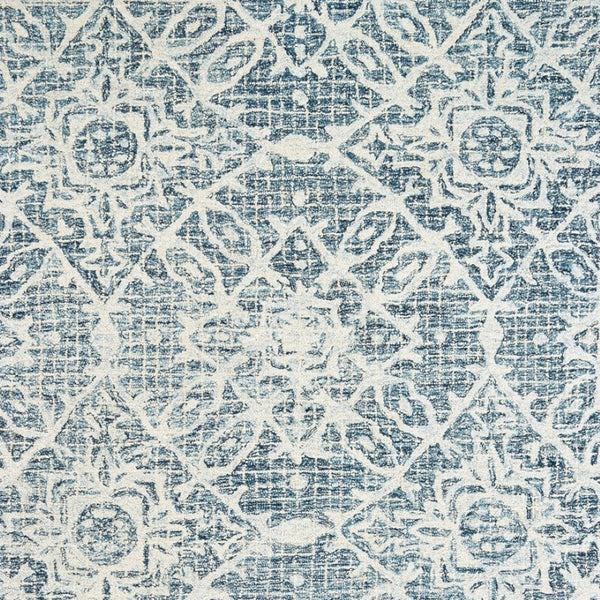 Homeroots 5' Geometric Blue Wool Hand-tufted Area Rug – Stylish Rectangular Design For Modern Home Decor 10' X 13' Wool 576312