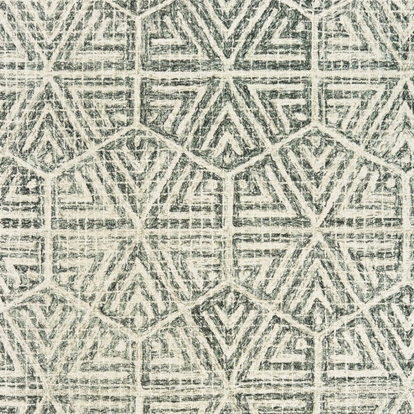 Homeroots 5' Elegant Gray And Ivory Geometric Hand-tufted Wool Area Rug For Stylish Home Décor Enhancement 10' X 13' Wool 576313