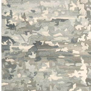 Homeroots 4' Elevate Your Home With A Soft Gray Wool Abstract Hand Tufted Area Rug For Timeless Style 10' X 13' Wool 576317
