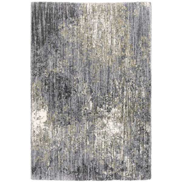 Homeroots 4' Cozy Gray Abstract Shag Area Rug - Soft, Stain-resistant Design Perfect For Modern Homes 10' X 13' Polyester 576321