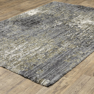 Homeroots 4' Cozy Gray Abstract Shag Area Rug - Soft, Stain-resistant Design Perfect For Modern Homes 10' X 13' Polyester 576321