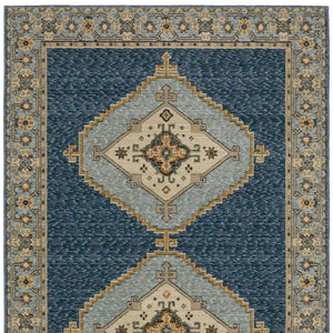 Homeroots 2' Blue Medallion Area Rug – Stain-resistant Power Loom Design For Stylish Spaces With Kids & Pets 10' X 13' Polypropylene 576328