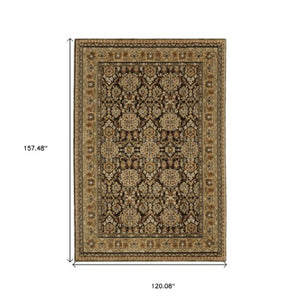 Homeroots 2' Brown Oriental Area Rug - Elegant Design, Stain Resistant, Perfect For Homes With Kids And Pets 10' X 13' Polypropylene 576329