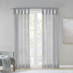 English Elm Twist Tab Voile Sheer Window Panels - Lightweight, Elegant Drapery For Natural Light & Easy Care B03598217-GIGA