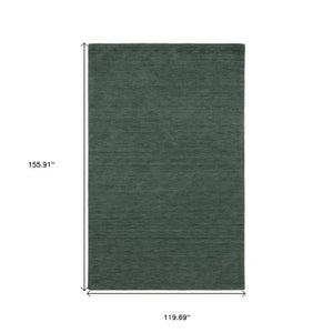 Homeroots 5' Teal Wool Hand Tufted Area Rug - Elevate Your Space With Style, Warmth, And Versatility Today! 10' X 13' Wool 576339