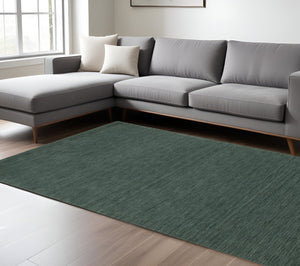 Homeroots 5' Teal Wool Hand Tufted Area Rug - Elevate Your Space With Style, Warmth, And Versatility Today! 10' X 13' Wool 576339