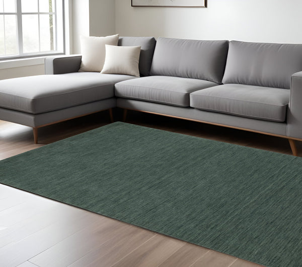 Homeroots 5' Teal Wool Hand Tufted Area Rug - Elevate Your Space With Style, Warmth, And Versatility Today! 10' X 13' Wool 576339
