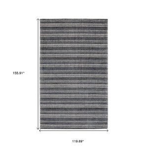 Homeroots 5' Ivory Striped Hand-tufted Area Rug - Add Elegant Texture And Style To Enhance Your Home Decor 10' X 13' Wool Blend 576342