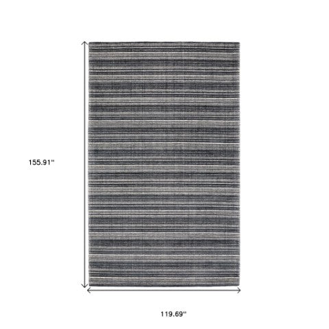 Homeroots 5' Ivory Striped Hand-tufted Area Rug - Add Elegant Texture And Style To Enhance Your Home Decor 10' X 13' Wool Blend 576342
