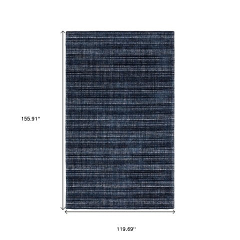 Homeroots 5' Ivory Striped Hand-tufted Area Rug - Add Elegant Texture And Style To Enhance Your Home Decor 10' X 13' Wool Blend 576346