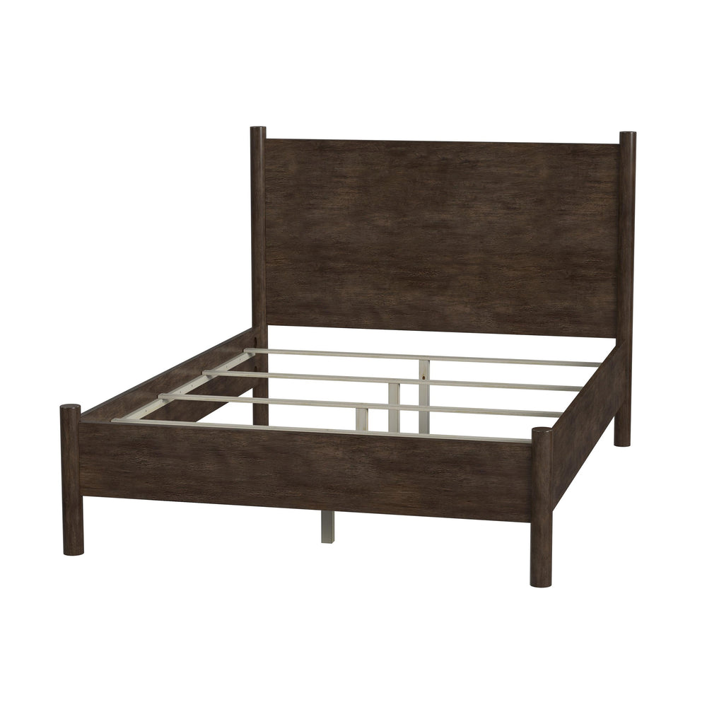 Butler Specialty Lennon Midcentury Farmhouse Queen Bed With Rounded Legs For A Stylish And Cozy Bedroom Retreat Medium Brown Mahogany Wood,Mdf,Mahogany Veneer 5763474-butler