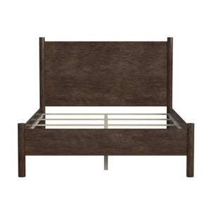 Butler Specialty Lennon Midcentury Farmhouse Queen Bed With Rounded Legs For A Stylish And Cozy Bedroom Retreat Medium Brown Mahogany Wood,Mdf,Mahogany Veneer 5763474-butler