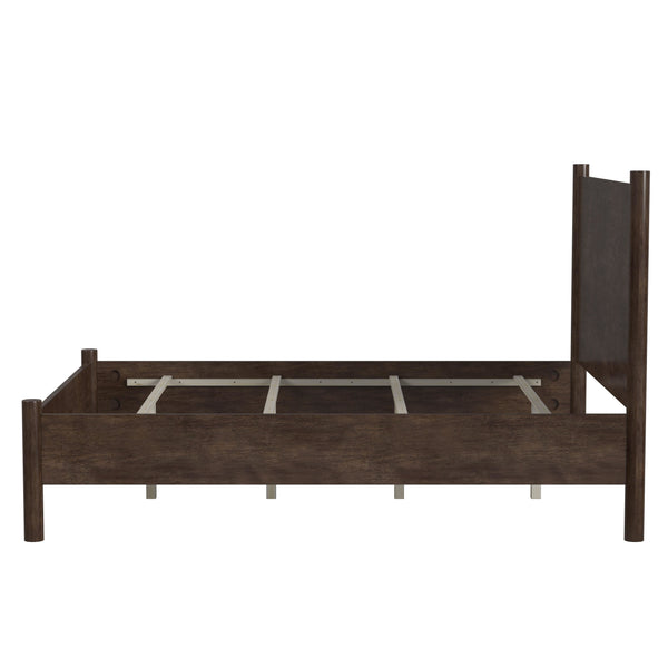 Butler Specialty Lennon Midcentury Farmhouse Queen Bed With Rounded Legs For A Stylish And Cozy Bedroom Retreat Medium Brown Mahogany Wood,Mdf,Mahogany Veneer 5763474-butler