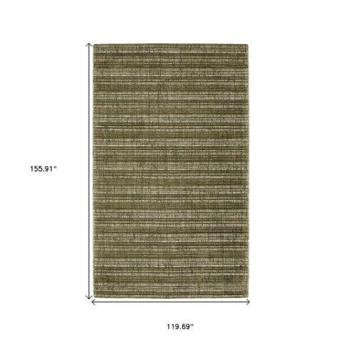 Homeroots 5' Ivory Striped Hand-tufted Area Rug - Add Elegant Texture And Style To Enhance Your Home Decor 10' X 13' Wool Blend 576347