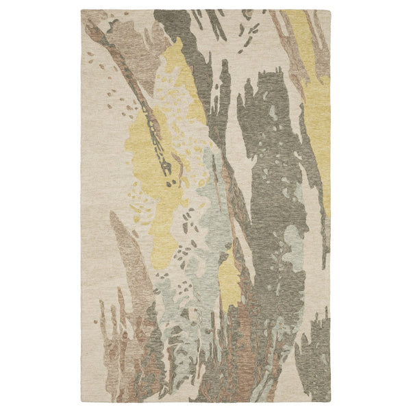 Homeroots 5' Beige Wool Abstract Hand-tufted Area Rug – Elevate Your Living Space With Style And Sophistication 10' X 13' Wool 576350