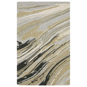 HomeRoots 5' Gray Wool Abstract Hand-Tufted Area Rug - Contemporary Artistry and Cozy Comfort for Your Home 10' X 13' 576353