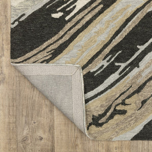 HomeRoots 5' Gray Wool Abstract Hand-Tufted Area Rug - Contemporary Artistry and Cozy Comfort for Your Home 10' X 13' 576353