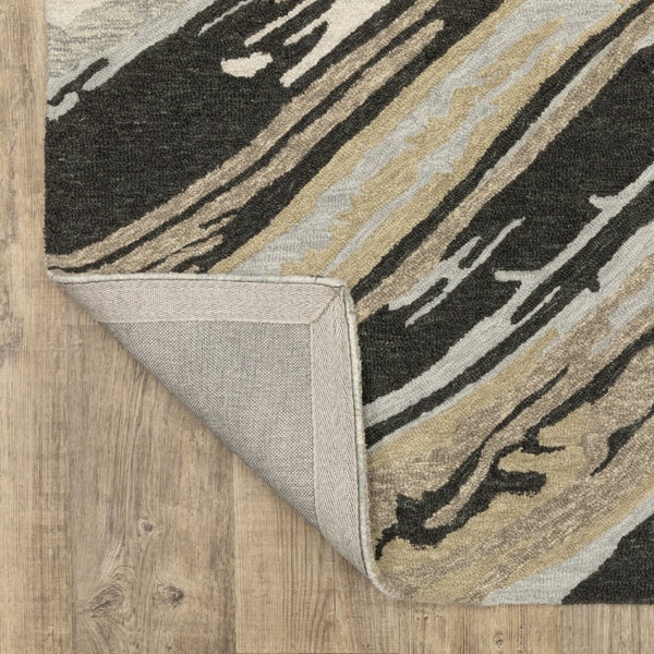 HomeRoots 5' Gray Wool Abstract Hand-Tufted Area Rug - Contemporary Artistry and Cozy Comfort for Your Home 10' X 13' 576353