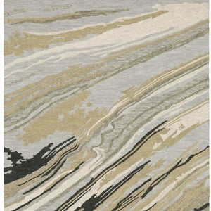 HomeRoots 5' Gray Wool Abstract Hand-Tufted Area Rug - Contemporary Artistry and Cozy Comfort for Your Home 10' X 13' 576353