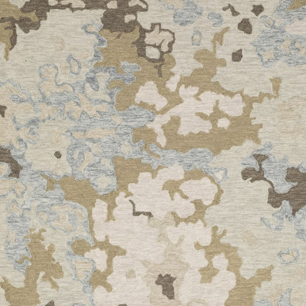 Homeroots 5' Abstract Hand-tufted Beige And Blue Wool Area Rug - Elevate Your Space With Style And Comfort 10' X 13' Wool 576354