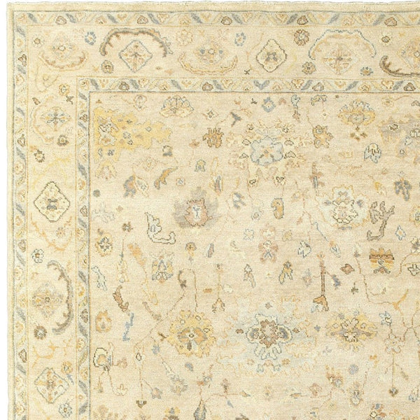 HomeRoots 6' Hand-Knotted Beige and Gray Wool Oriental Area Rug – Timeless Elegance for Any Room Decor 10' X 14' 576357