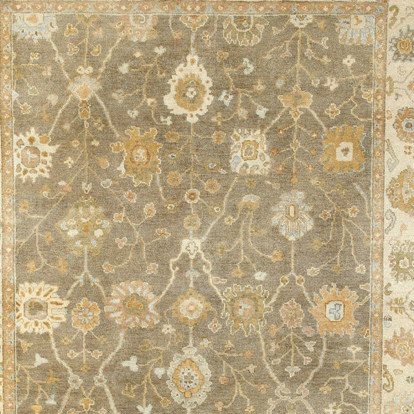HomeRoots 6' Hand-Knotted Wool Oriental Area Rug in Brown and Beige - Timeless Design for Elegant Interiors 10' X 14' 576359
