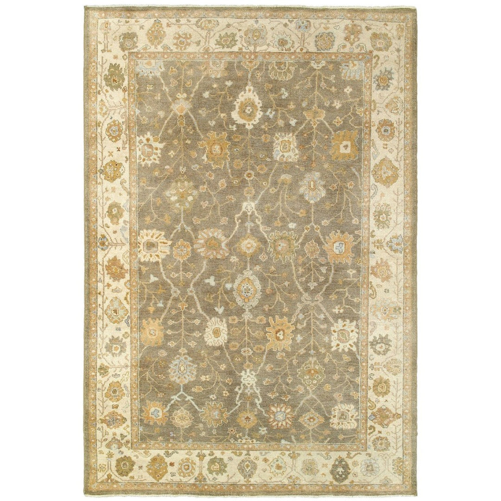 HomeRoots 6' Hand-Knotted Wool Oriental Area Rug in Brown and Beige - Timeless Design for Elegant Interiors 9' X 12' 576360