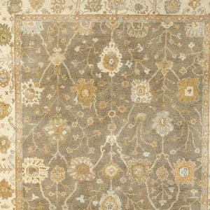 HomeRoots 6' Hand-Knotted Wool Oriental Area Rug in Brown and Beige - Timeless Design for Elegant Interiors 9' X 12' 576360