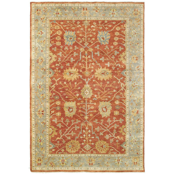 HomeRoots 2' Timeless Red and Gray Hand-Knotted Wool Oriental Area Rug for Elegant Home Decor Accents 10' X 14' 576365