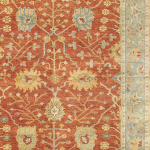 Homeroots 2' Hand Knotted Red And Gray Wool Oriental Area Rug – Unique Artisan Craftsmanship For Your Home 9' X 12' Wool 576366