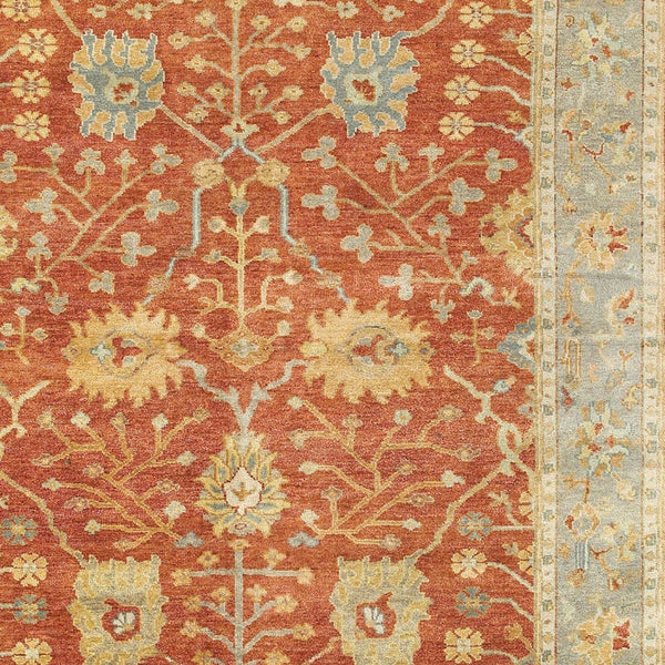 Homeroots 2' Hand Knotted Red And Gray Wool Oriental Area Rug – Unique Artisan Craftsmanship For Your Home 9' X 12' Wool 576366