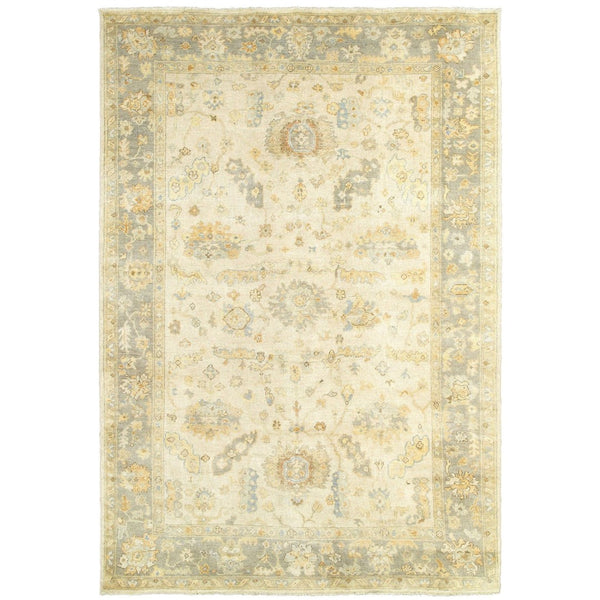 HomeRoots 6' Hand-Knotted Wool Oriental Area Rug in Beige and Gray – Timeless Elegance for Any Space 10' X 14' 576367