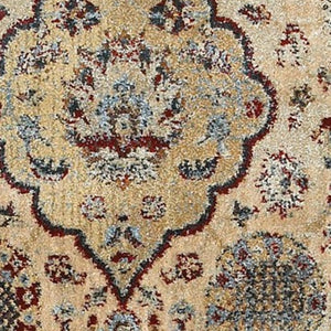 Homeroots 4' Ivory Oriental Area Rug - Distressed Design For Warmth, Stain Resistant, Perfect For Any Space 10' X 13' Polypropylene,Polyester 576370