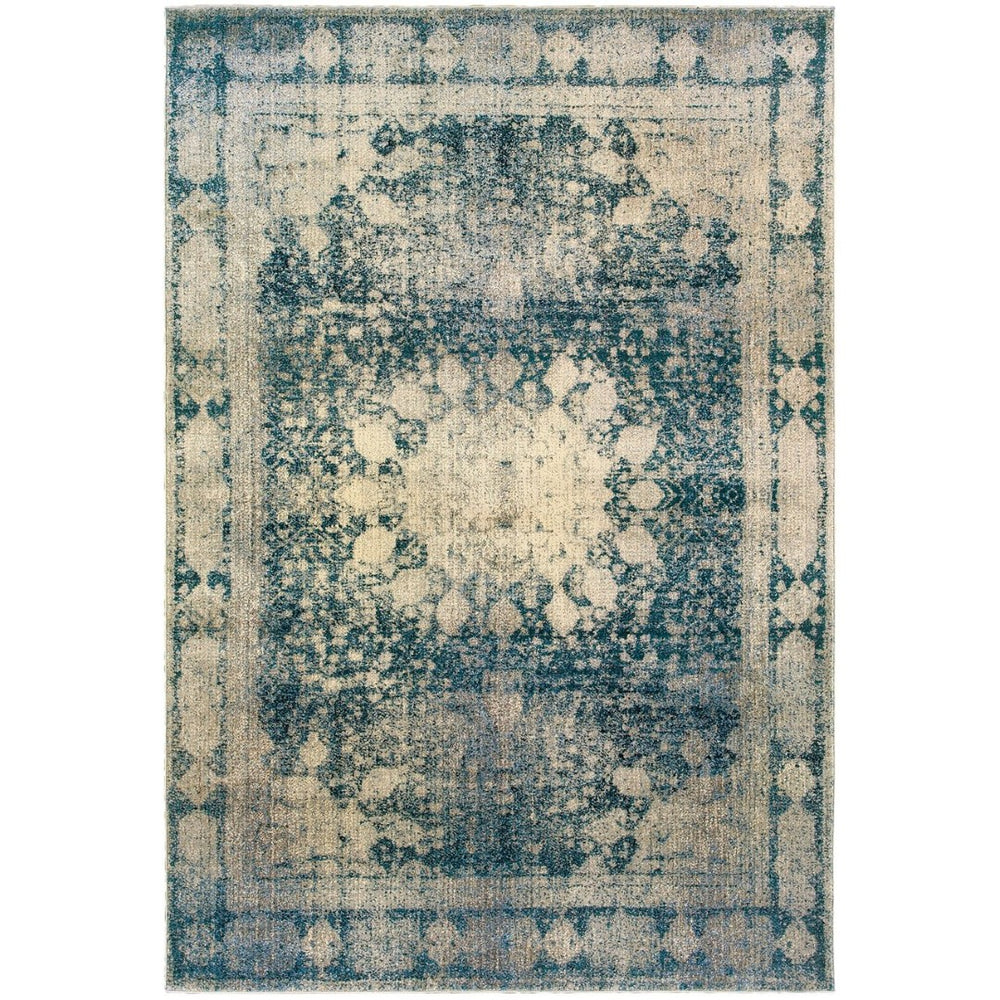 HomeRoots 10' Elegant Ivory and Blue Oriental Area Rug - Timeless Design for Stylish, Durable Living Spaces 10' X 13' 576372