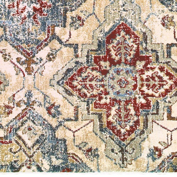 Homeroots 4' Ivory And Gold Oriental Area Rug - Elegant Power Loom Design For Warmth And Style In Any Space 10' X 13' Polypropylene,Polyester 576373