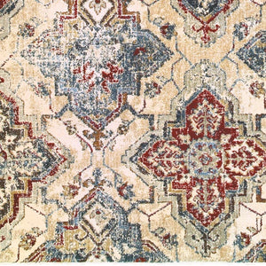 Homeroots 4' Ivory And Gold Oriental Area Rug - Elegant Power Loom Design For Warmth And Style In Any Space 10' X 13' Polypropylene,Polyester 576373