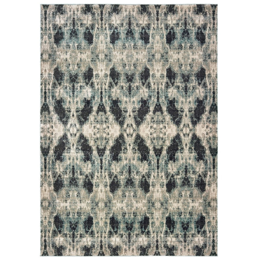 HomeRoots 10' Gray and Blue Abstract Area Rug – Contemporary Style, Durable, Stain-Resistant for High-Traffic Areas 10' X 13' 576378