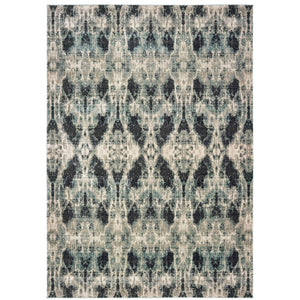 HomeRoots 10' Gray and Blue Abstract Area Rug – Contemporary Style, Durable, Stain-Resistant for High-Traffic Areas 10' X 13' 576378
