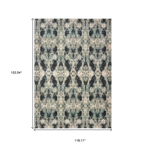 Homeroots 4' Enhance Your Space With A Stylish Gray Abstract Area Rug – Stain Resistant & Soft Texture! 10' X 13' Polypropylene 576378