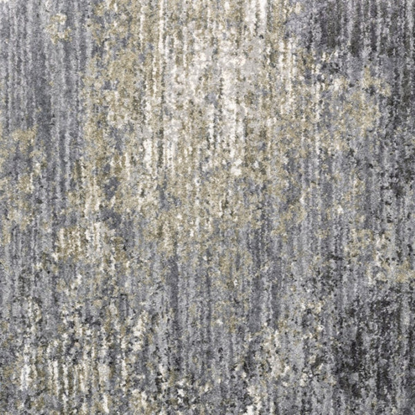 Homeroots 4' Cozy Gray Abstract Shag Area Rug - Soft, Stain-resistant Design Perfect For Modern Homes 8' X 11' Polyester 576379