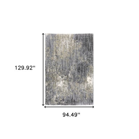 Homeroots 4' Cozy Gray Abstract Shag Area Rug - Soft, Stain-resistant Design Perfect For Modern Homes 8' X 11' Polyester 576379