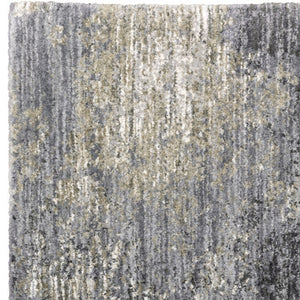 Homeroots 4' Cozy Gray Abstract Shag Area Rug - Soft, Stain-resistant Design Perfect For Modern Homes 8' X 11' Polyester 576379