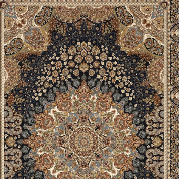 Homeroots 5' Ivory Medallion Area Rug With Fringe - Stain Resistant, Stylish Design For Any Home Decor 10' X 13' Polypropylene 576380