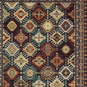 Homeroots 2' Navy Blue Oriental Area Rug With Elegant Fringe – Perfect For Adding Style And Warmth To Any Room 10' X 13' Wool Blend 576381