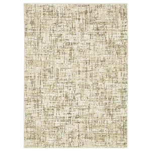 Homeroots 3' Ivory Abstract Area Rug - Elegant Stain-resistant Design For Cozy Living Spaces And Homes 10' X 13' Polypropylene,Polyester 576385