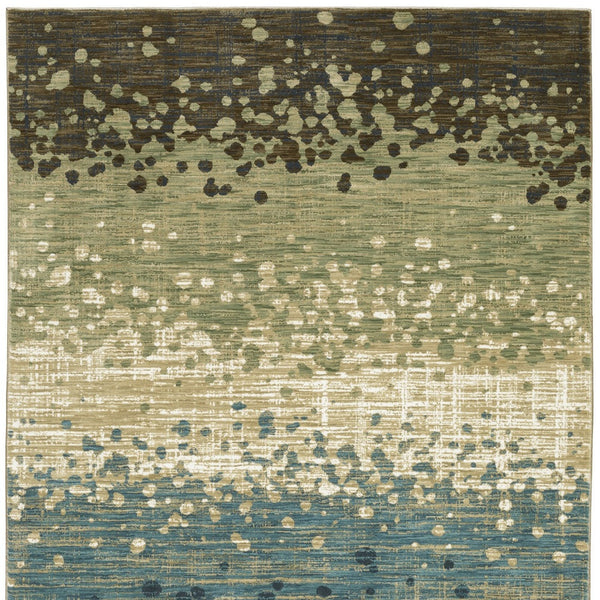 Homeroots 3' Blue Abstract Area Rug - Stain Resistant, Stylish Design For Kids And Pets, Perfect For Any Room 10' X 13' Polypropylene,Polyester 576390