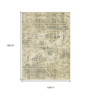 Homeroots 3' Beige Geometric Area Rug - Stylish, Stain Resistant Design For Kid And Pet-friendly Spaces 10' X 13' Polypropylene,Polyester 576394